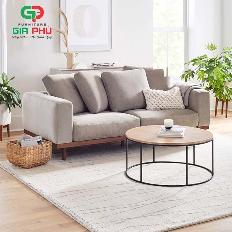Cama sofa văng nỉ khung gỗ bọc vải hiện đại - SV7
