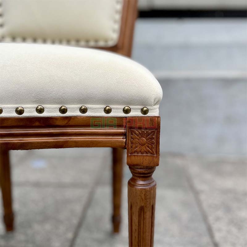 Ghế ăn Louis tân cổ điển lưng vuông - GL03