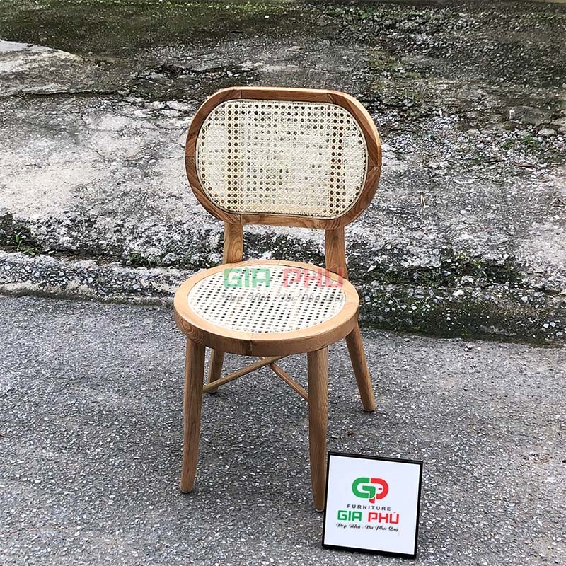 Ghế gỗ thonet mặt ngồi mây lưng mây tròn - G37