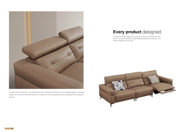 Sofa văng nhập khẩu 8986 -Sofa chữ I da sinh thái - Sofa thư giản chỉnh điện