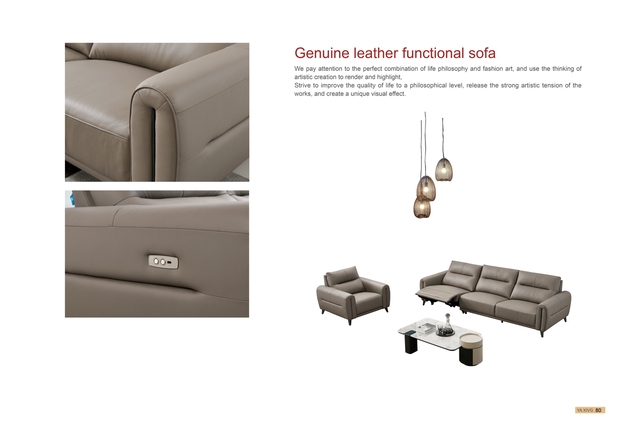 Sofa văng nhập khẩu R0508 -Sofa da bò thật - Sofa thư giản chỉnh điện