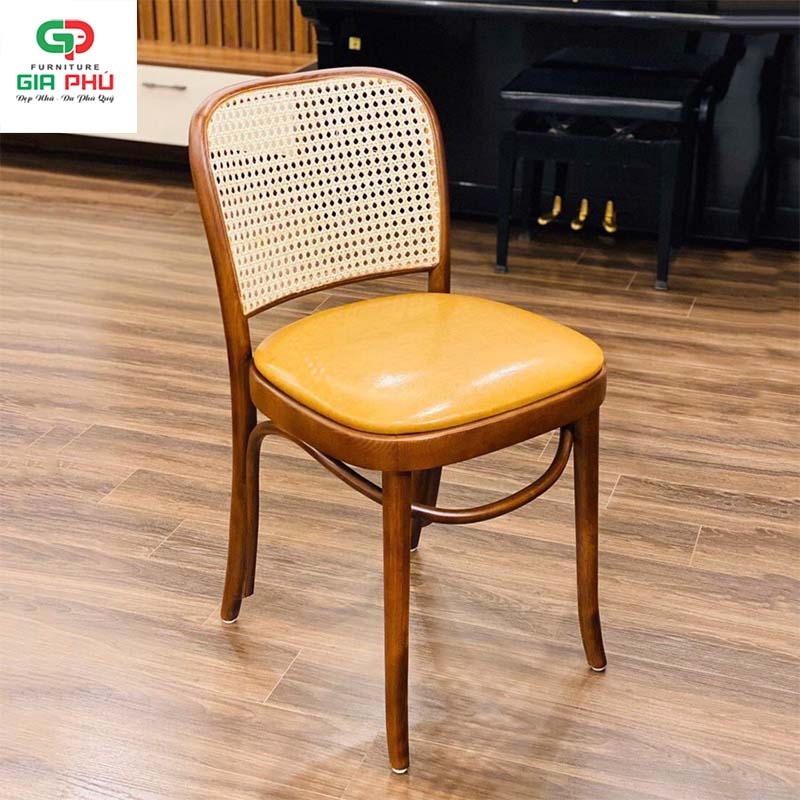 Thonet 811 Hoffmann - ghế ăn cafe gỗ tựa lưng mây - G30