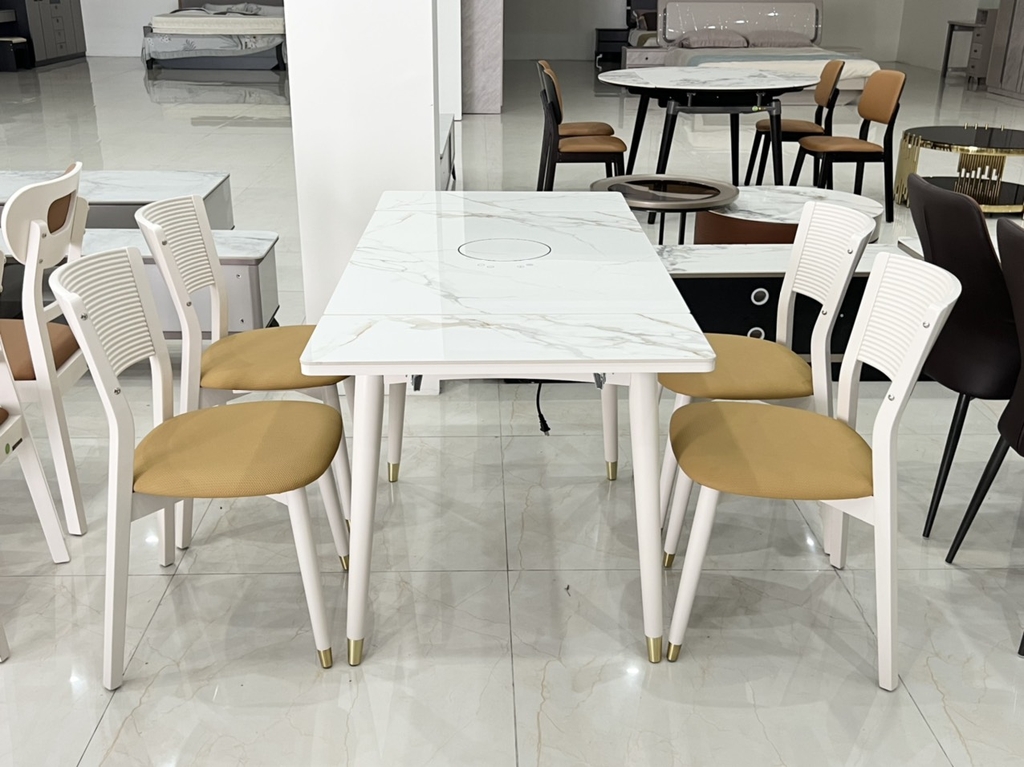 Bàn ăn thông minh 4 ghế có bếp từ - Bộ bàn ăn Tam Kỳ Z1199