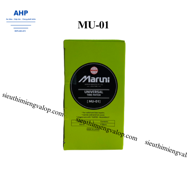 Hộp 50 miếng vá lốp không bố vải dành cho lốp không săm và lốp có săm MU-01 (65mm)
