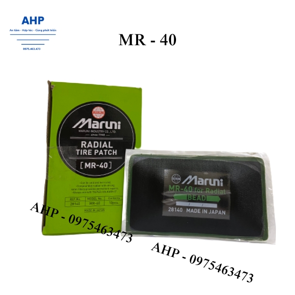 Hộp 10 miếng vá lốp có bố vải dành cho lốp không săm  xe Tải, xe công trình Model: MR-40