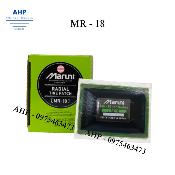 Hộp 10 miếng vá lốp có bố vải dành cho lốp không săm xe Du Lịch, xe Tải Model: MR-18 (75x100mm)