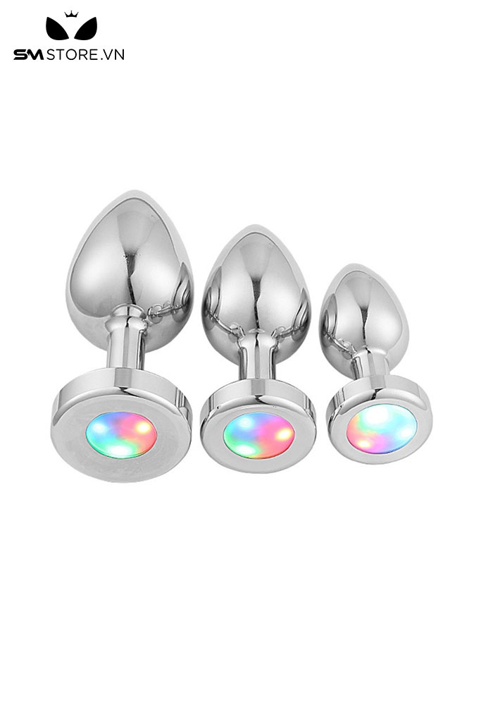 SMT1010 - Butt plug hậu môn kim loại có đèn 7 màu tự động thay đổi