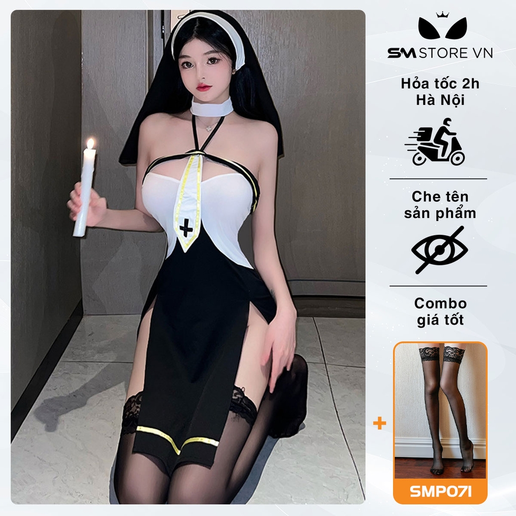 SMS352 - đồ ngủ cosplay sơ với thiết kế sườn xám sexy quyến rũ