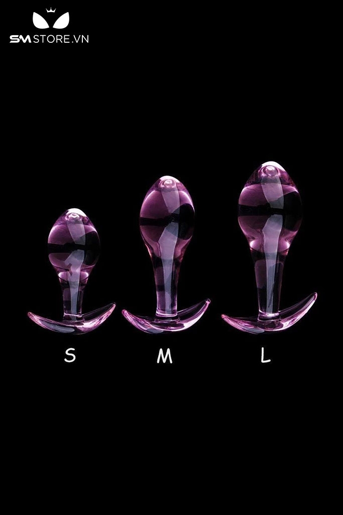 SMT1355 - Butt plug cắm hậu môn thủy tinh bằng thủy tinh trong suốt