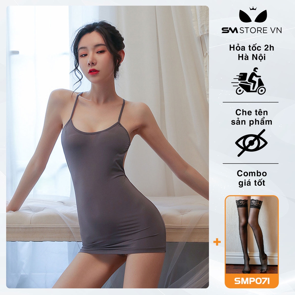 SMS468 - váy ôm body 2 dây thiết kế dây chéo sau lưng quyến rũ