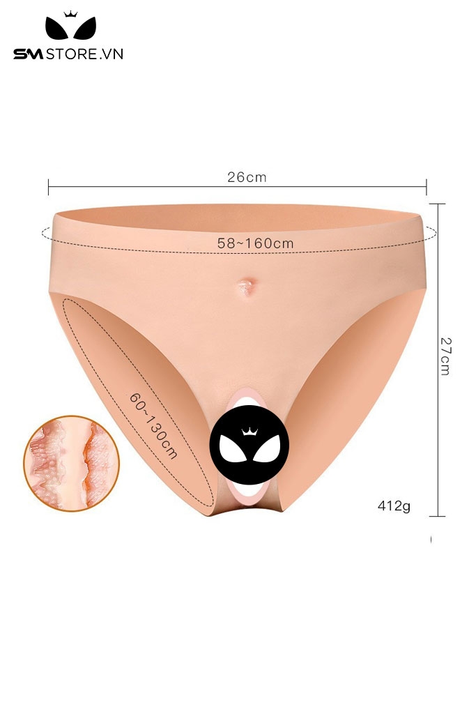 SMT783 - Quần âm đạo giả chất liệu silicon có hạt nổi trong dài 27cm