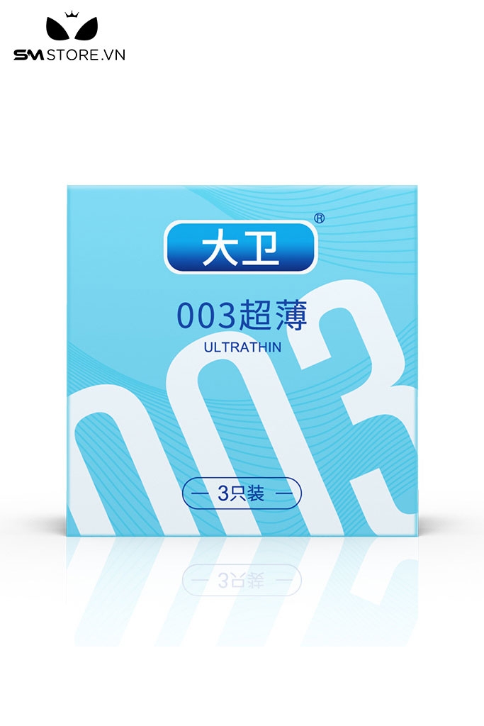 SMT1109 - Bao cao su siêu mỏng 0.03mm với hộp 3 gói rộng 52mm