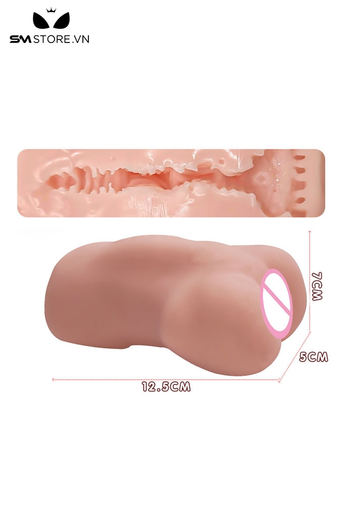 SMT2906 - Âm đạo giả silicon cầm tay có nhiều hạt nổi trong dài 12.5cm