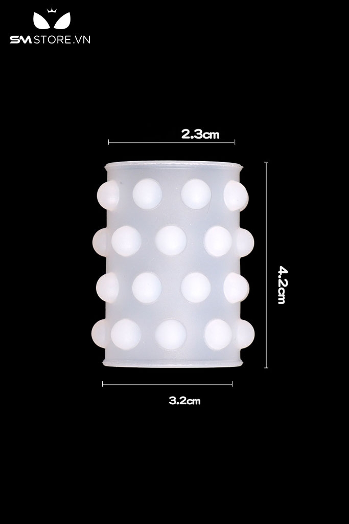 SMT071 - Vòng đeo dương vật silicon có bi gồm 32 hạt dài 4.2cm