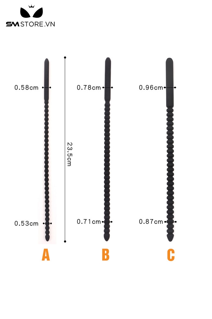 SMT2197 - Thanh niệu đạo sounding silicon mềm vân ngang có 3 size