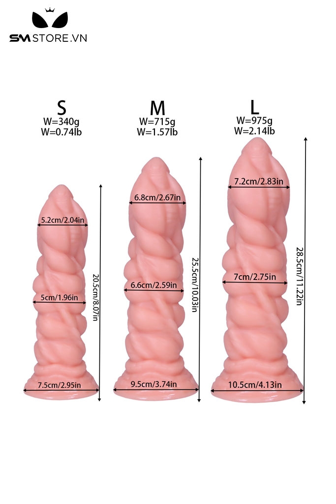 SMT1768 - Dương vật giả silicon mềm có đế dính tường với 4 size