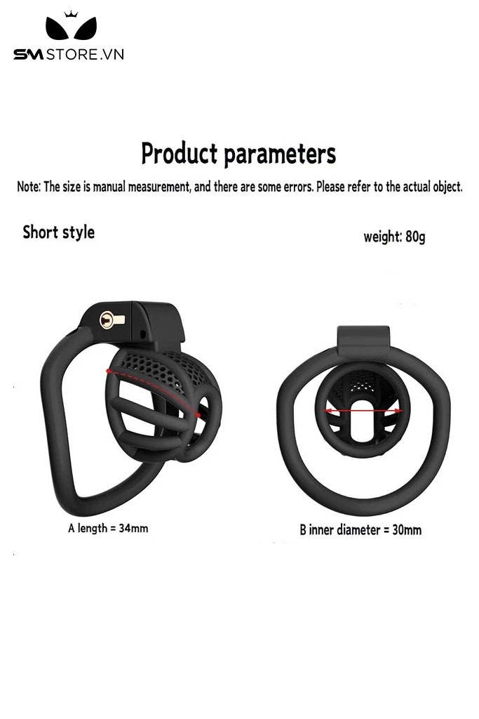 SMT2679 - Khóa dương vật bằng nhựa tổ ong mini có 4 vòng