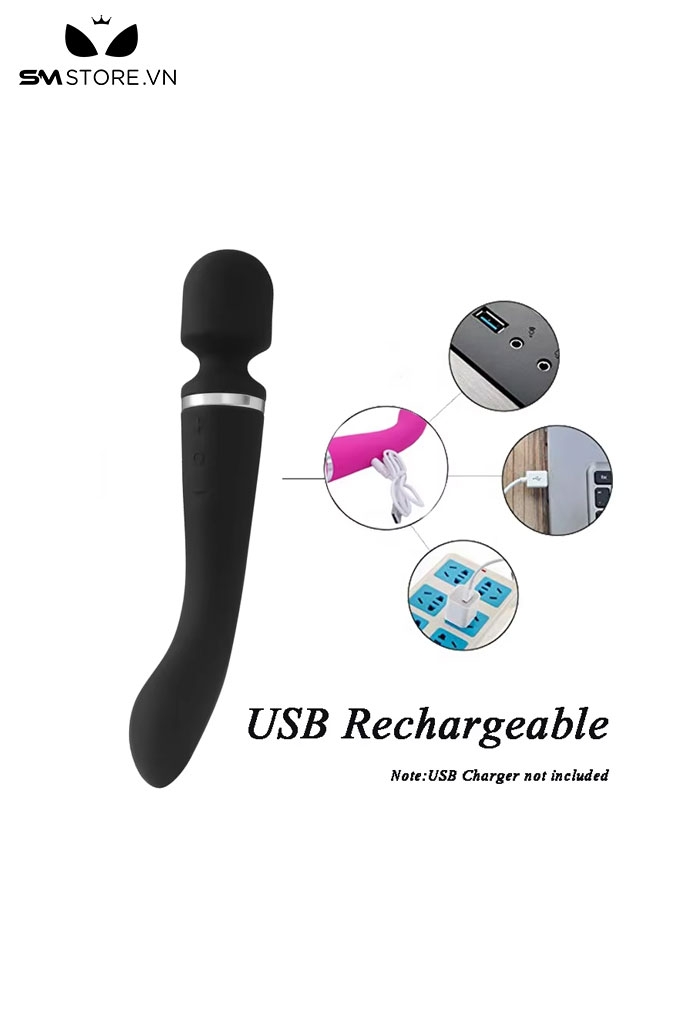 SMT1120 - Chày rung tình yêu silicon với 20 chế độ xoay 360 độ