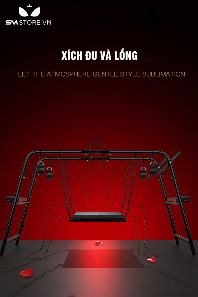 SMT992 - Xích đu BDSM cố định tư thế trói tay chân kèm đệm ngồi