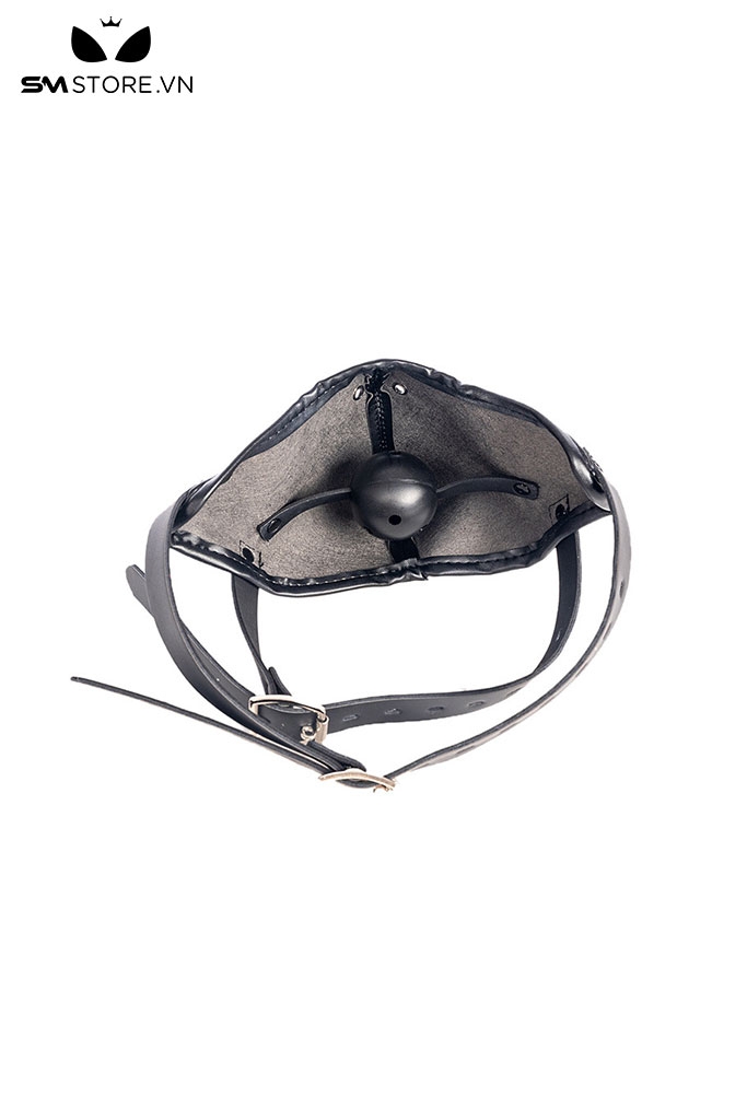 SMT230 - Đồ bịt miệng mouth gag kèm khẩu trang giả da PU