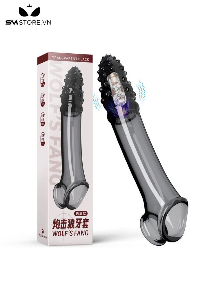 SMT1544 - Bao cao su rung silicon đầu có bi và quai đeo bìu