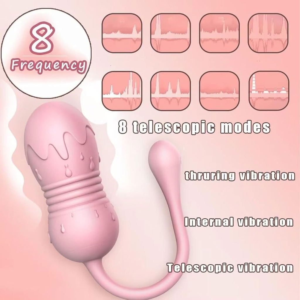 SMT526 - Trứng rung silicon điều khiển từ xa màu hồng dài 19.3cm