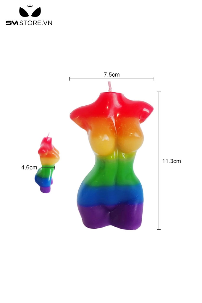 SMT937 - Nến tình yêu đa sắc với hình dạng body nam và nữ