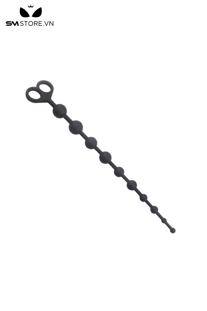 SMT418 - Anal beads silicon dạng dây thiết kế 10 nút tròn màu đen