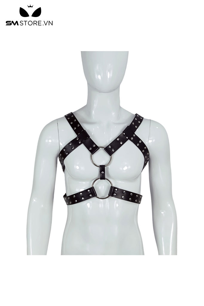 SMT2947 - Đai đeo ngực cả 2 tay da PU cao cấp đính đinh tán