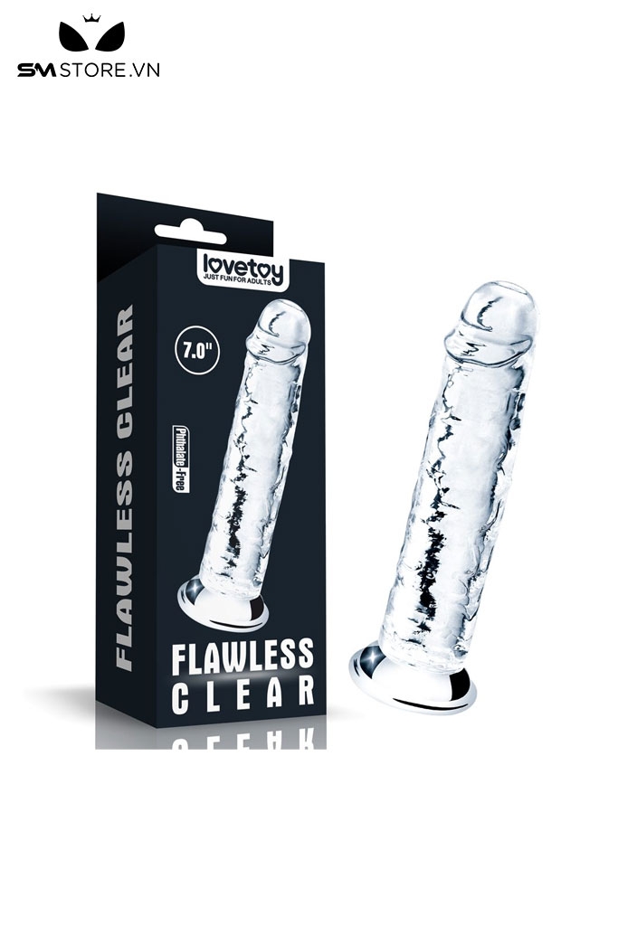 SMT1908 - Dương vật giả silicon Lovetoy trong suốt dài 18cm