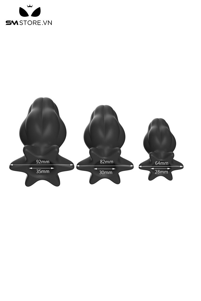 SMT2956 - Phích cắm hậu môn silicon rỗng ruột có 3 kích cỡ