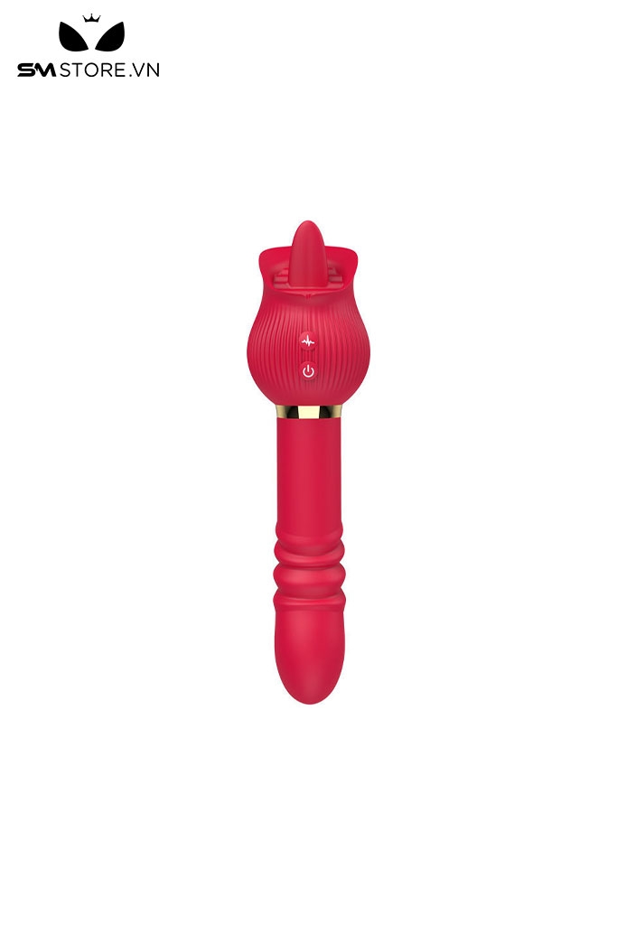 SMT659 - Máy rung hình hoa hồng có lưỡi liếm rung thụt dài 16cm