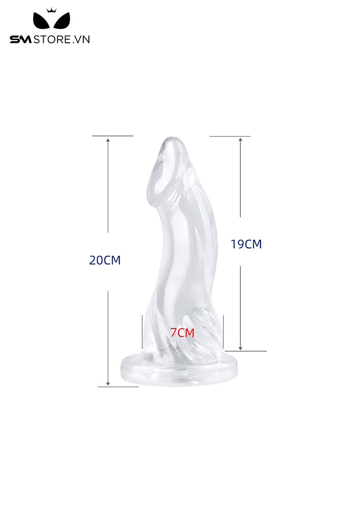 SMT1350 - Dương vật giả silicon có thể uốn cong trong suốt có 3 size