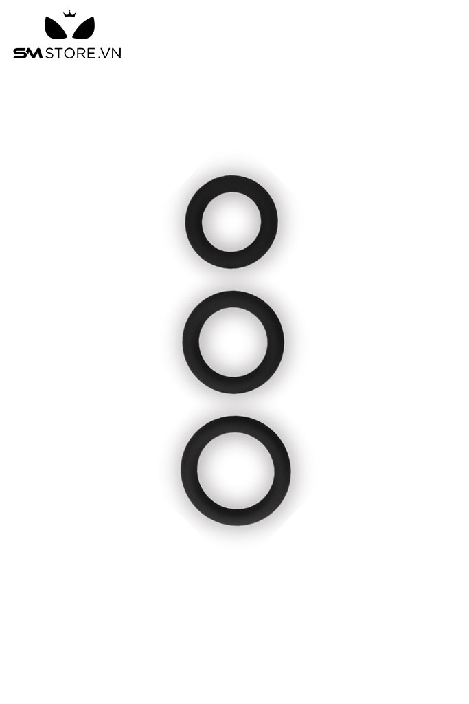 SMT571 - Combo 3 cockrings vòng đeo dương vật silicon màu đen