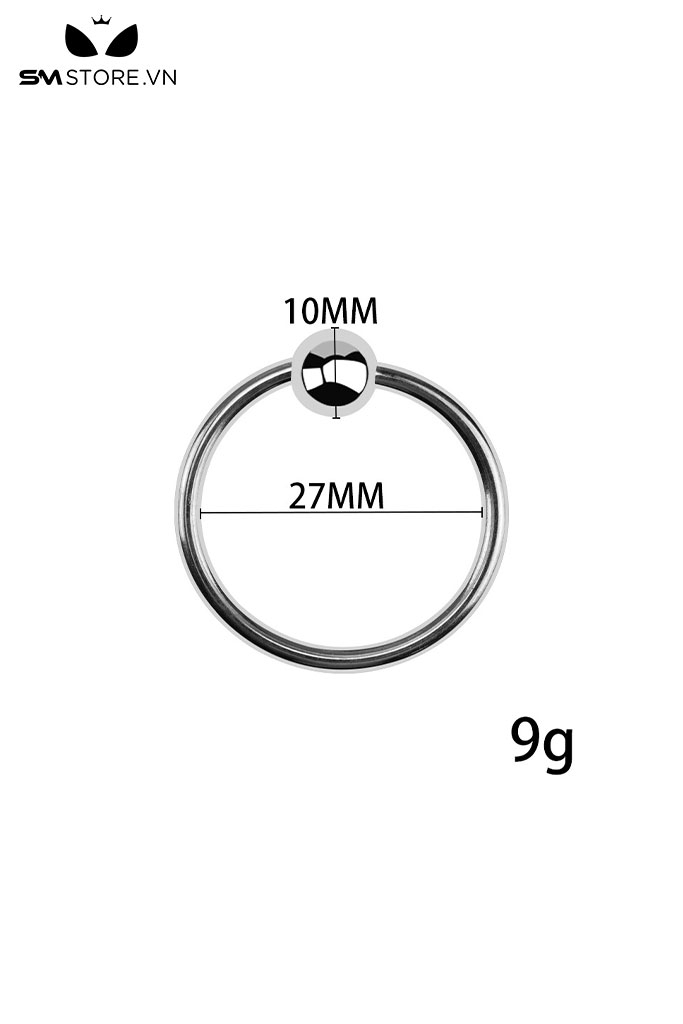 SMT563 - Vòng đeo dương vật inox có 1 bi với 6 size hỗ trợ quan hệ