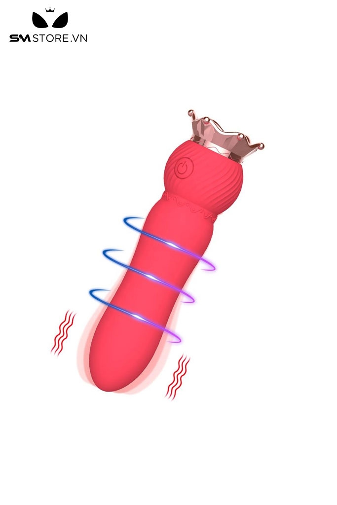 SMT1842 - Trứng rung hình viên đạn gắn vương miện dài 12.6cm