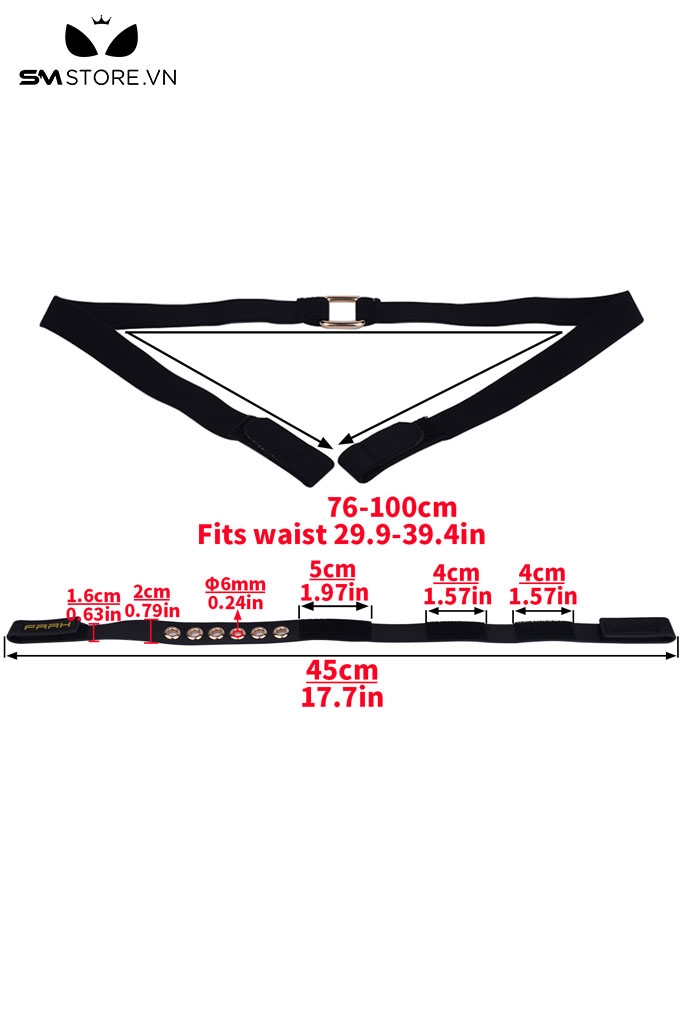 SMT2634 - Dây đeo khóa dương vật với nút bấm điều chỉnh dài 45cm