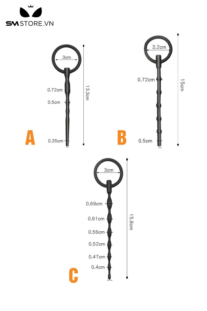 SMT2154 - Sounding que niệu đạo chất liệu silicon có 3 kích cỡ