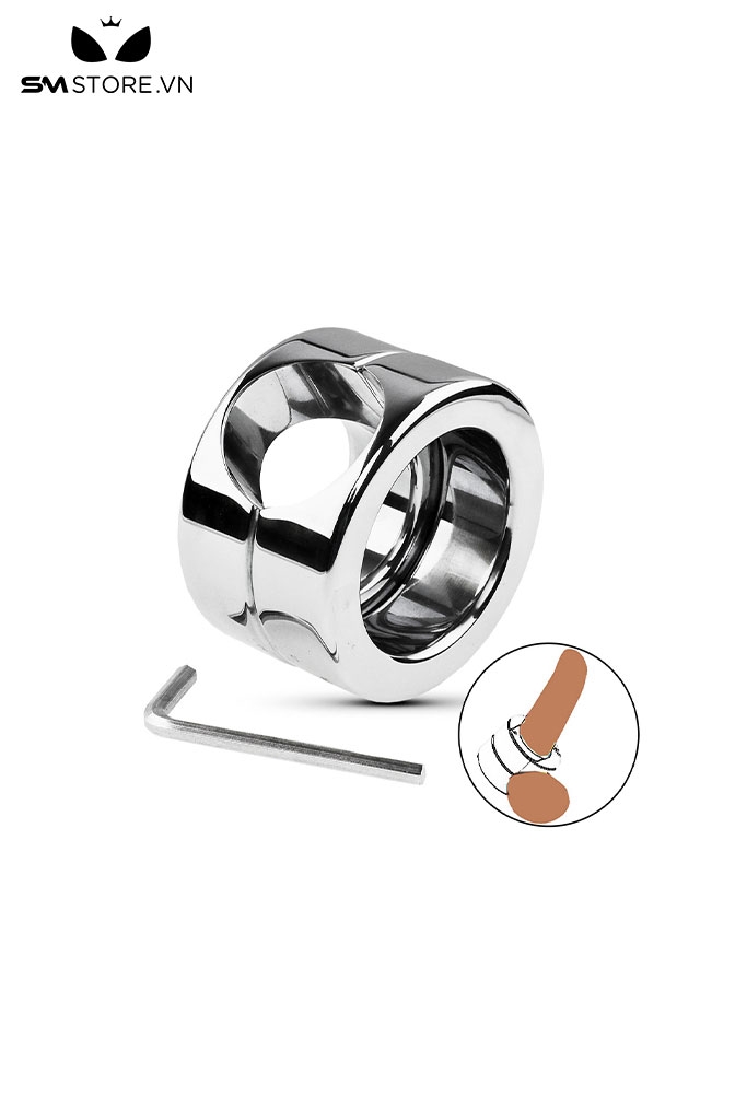 SMT617 - Vòng đeo dương vật inox 2 lớp có thể tháo rời dài có 2 size