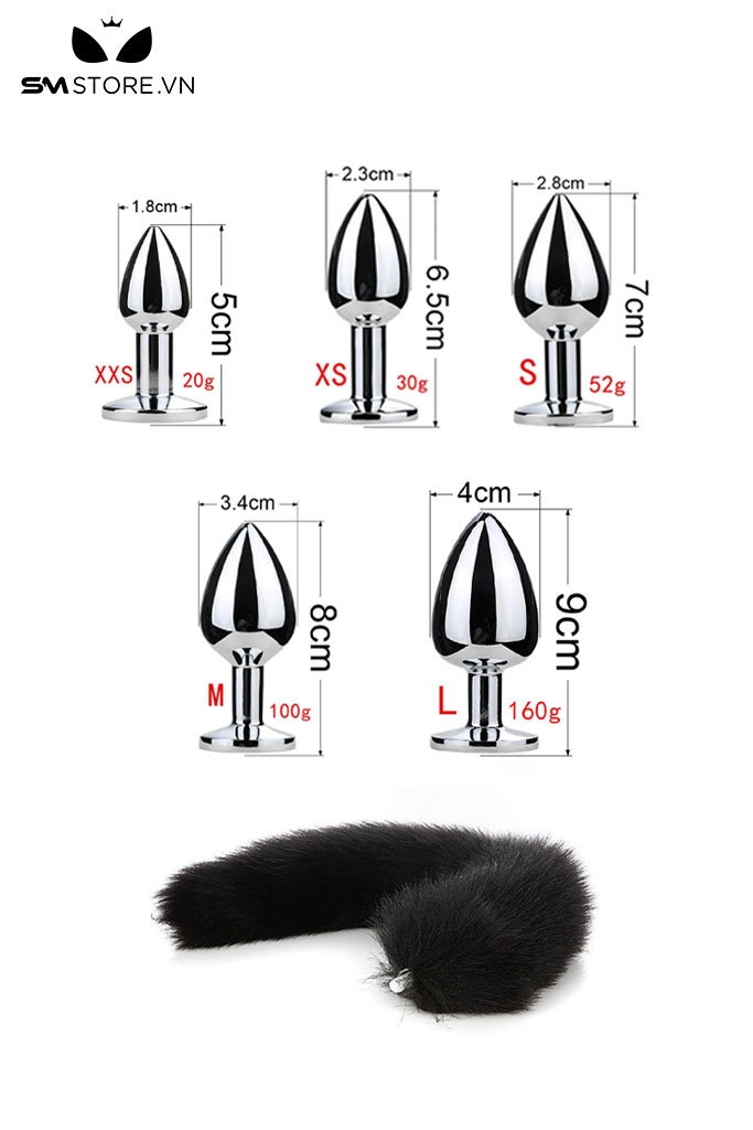 SMT042 - butt plug cosplay đuôi cáo với phích cắm mông hình xoắn ốc