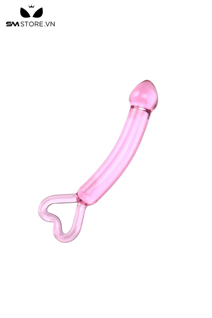 SMT498 - Dương vật giả pha lê hình trái tim cắm hậu môn dài 20cm