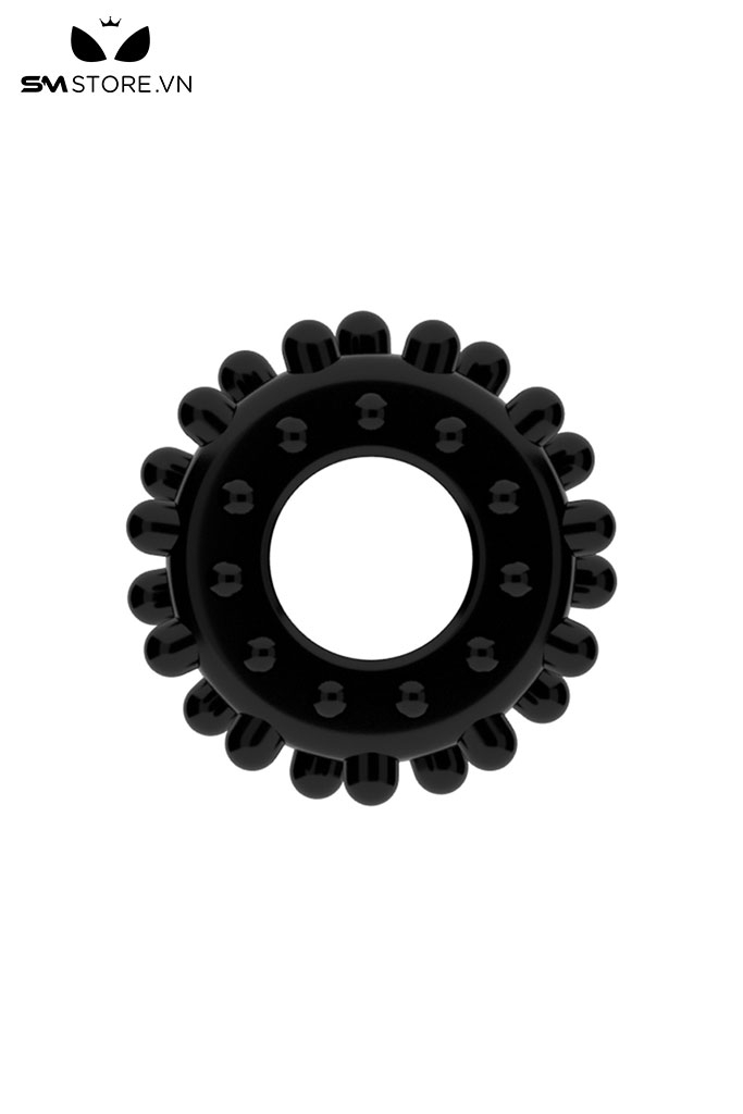 SMT569 - Vòng đeo dương vật silicon co giãn tốt có gai tròn màu đen