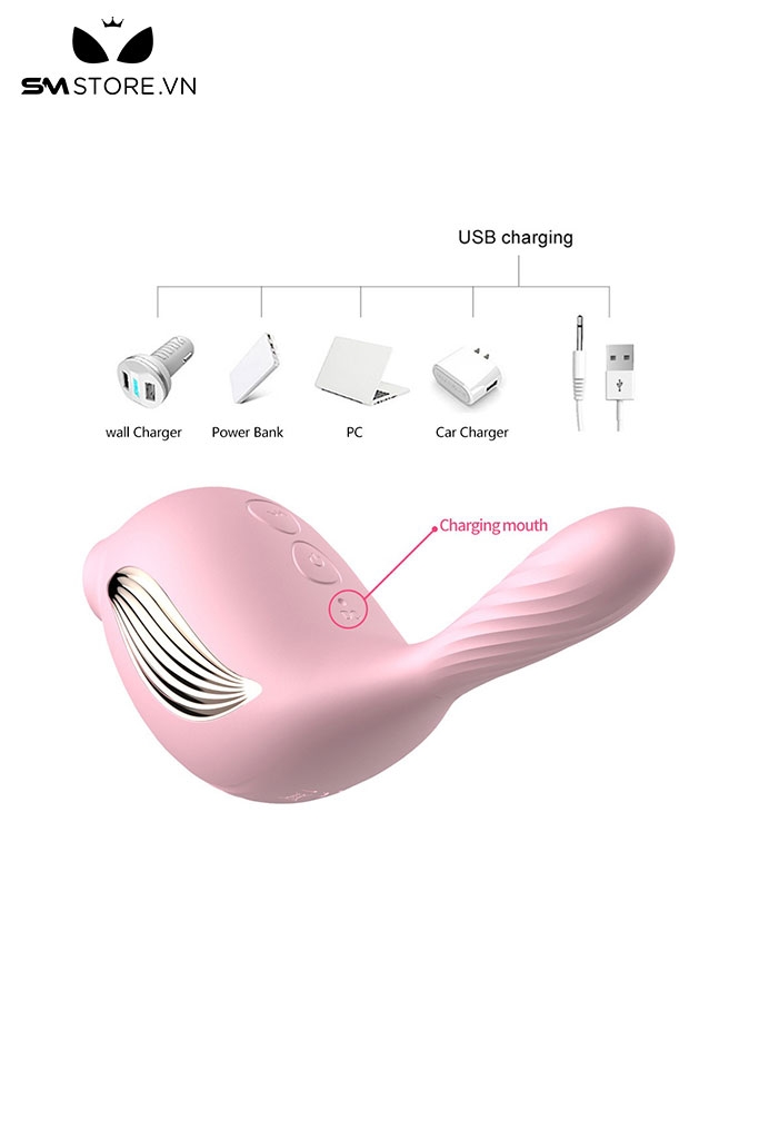 SMT1161 - Máy thủ dâm với có chế độ rung và hút dùng sạc dài 15cm
