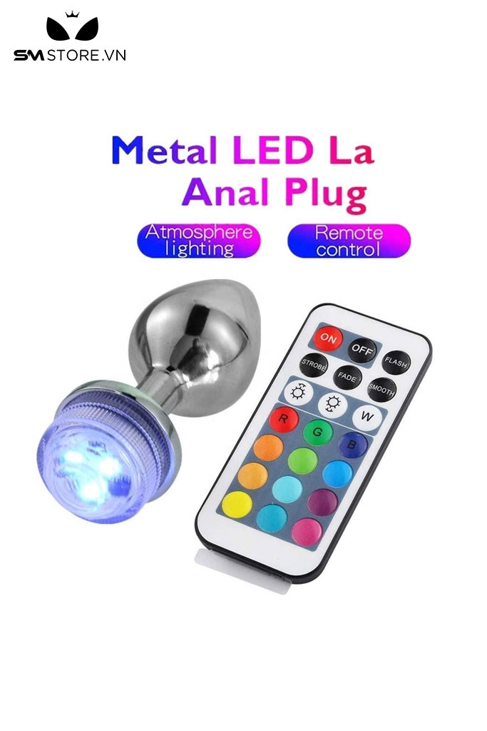 SMT201 - butt plug gắn đèn điều khiển từ xa phích cắm hình thoi 7cm