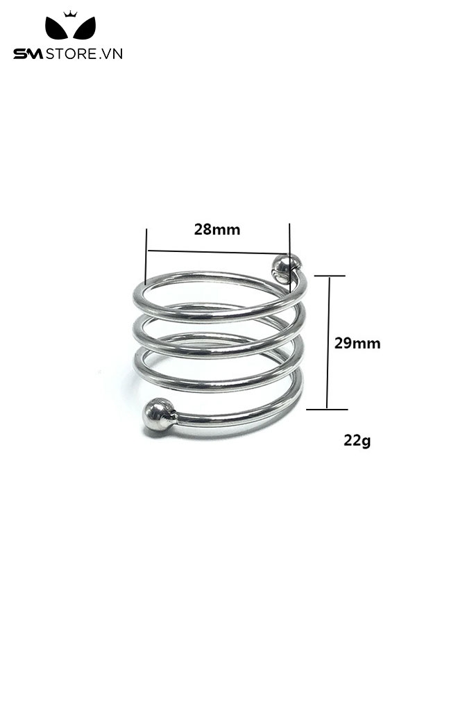 SMT559 - Vòng đeo cu inox hình lò xo có bi với 5 phiên bản khác nhau