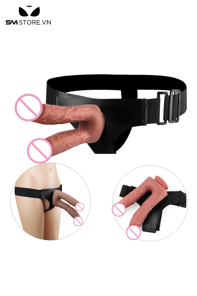 SMT1639 - Dương vật giả 2 đầu silicon dành cho les có quần