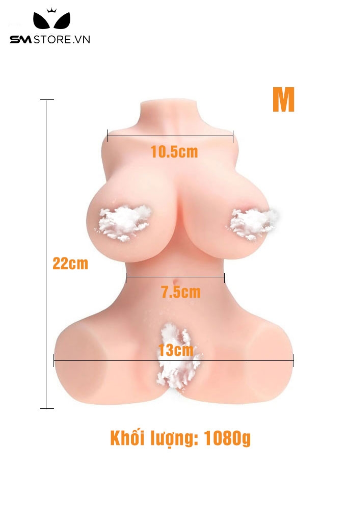 SMT1901 - Búp bê tình dục mini nửa người bằng silicon dài 16cm