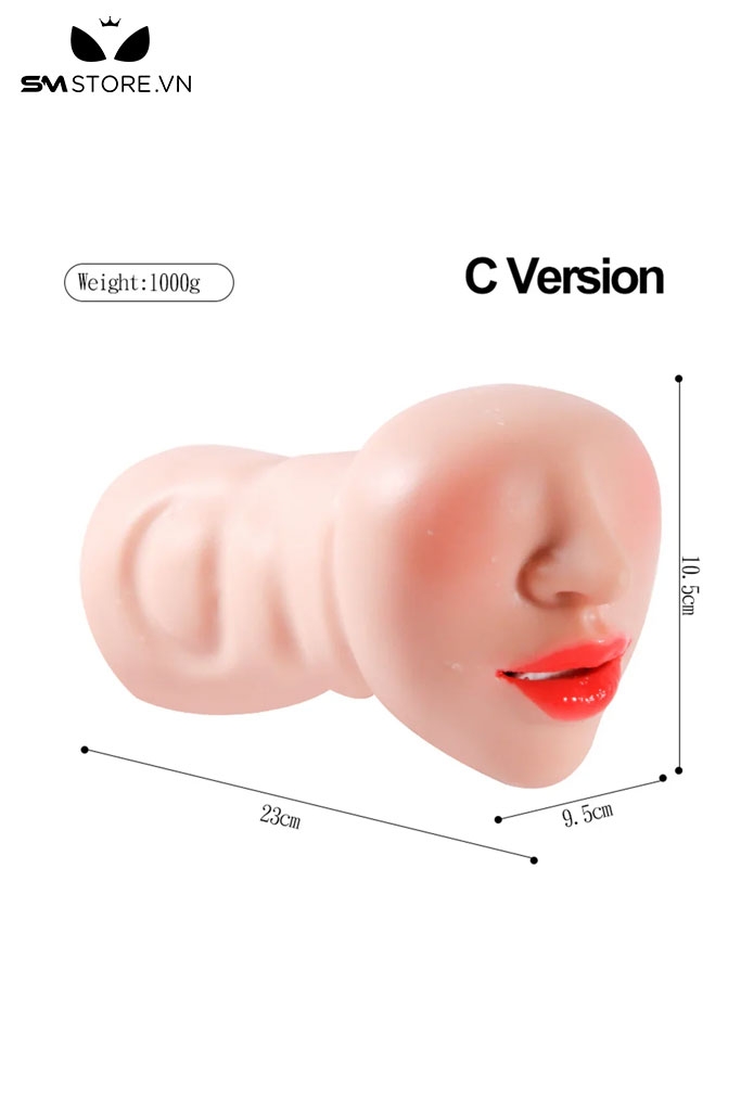 SMT829 - Âm đạo giả cầm tay 1 đầu cao cấp silicon có răng dài 23cm