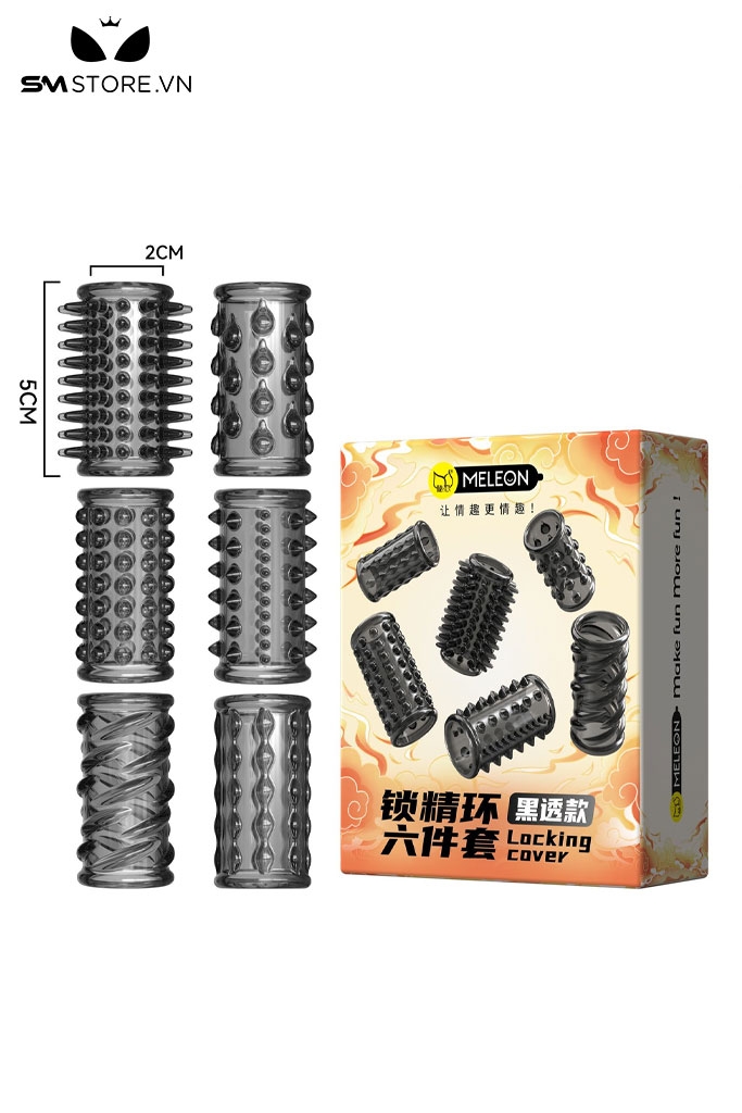 SMT075 - Bao cao su khúc giữa đôn dên có gai màu đen trong suốt