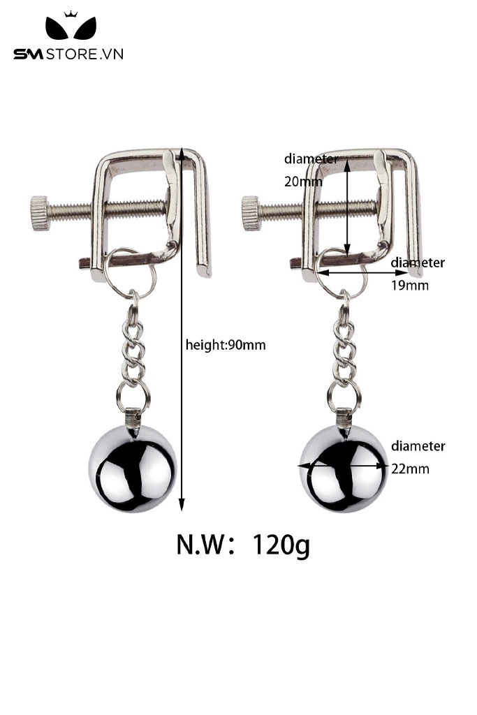 SMT2658 - Kẹp ti hình chữ nhật có đinh điều chỉnh mix xích bóng